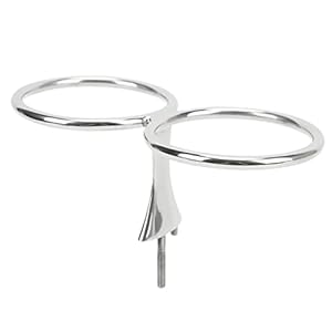 Aramox Boot Ring Bekerhouder, Dubbele Ring Cup Bekerhouder Rvs Drank Fles Opbergrek voor Marine Jachten Boten RV