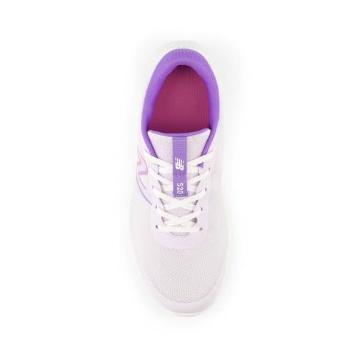 New Balance Tênis de corrida unissex infantil 520 V8 com cadarço, Taro/Violet Crush/Rosa real, 6.5 B