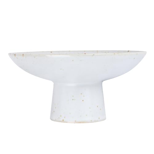 Luxshiny Ceramic Footed Bowl Small Footed Ceramic Bowl Porcelain Pedestals Decorative Centerpiece Vintage Round Serving Plate for Dried Fruit Candy Nuts Snacks White Vegetable Trays