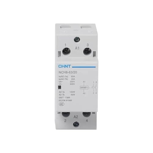 Contacteur domestique modulaire AC 230V 20A relais inverseur rail DIN NCH8-20 1NO 1NC