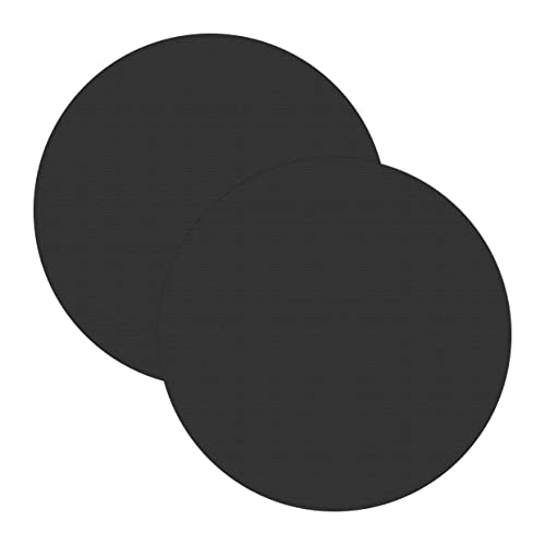 Krumble BBQ Grillmatte-Set mit 2 Stück, 40 cm Grillmatten zum Braten und Backen, hitzebeständige runde BBQ Grillmatte für den Außenbereich, Antihaft-Teflon-Grillmatten BBQ Backmatte (Schwarz)