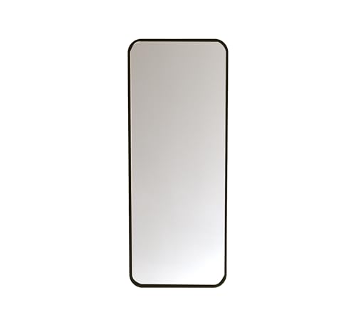 Image of Gharaana Mile Metal Floor Rectangular Mirror with Stand for Living Room, Full-Length Mirror for Bedroom | Standing Mirror | Glam Gold (58x23x12) (Black)