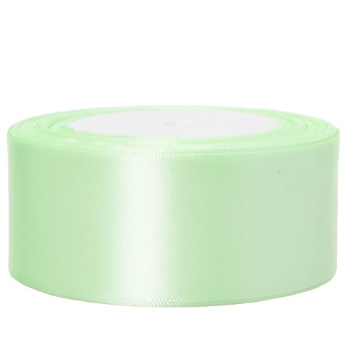 Image of ATRBB 25 Yards 1-1 /2 inch Wide Satin Ribbon Perfect for Wedding,Handmade Bows and Gift Wrapping(Pale Green)