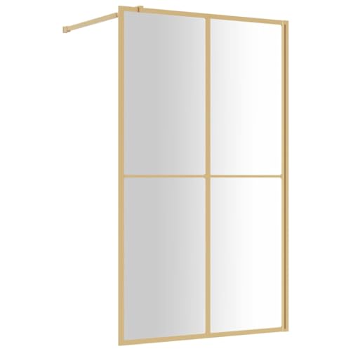 vidaXL Paroi de douche avec verre ESG transparent doré 118x195 cm, paroi de douche, parois de...
