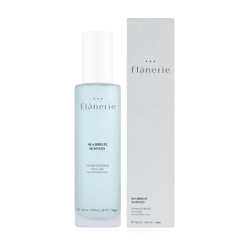 Flanerie Gentle Exfoliator- Cryo-Gel Face Exfoliator – Cooling Enzyme Gel with Papain, Chia Seed – PHA Face Exfoliant, Gentle Exfoliation, Smooth Radiant Skin Purifying Exfoliating Treatment