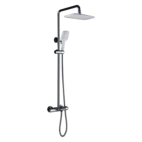Colonne de douche en laiton chrome et double pommeau ABS Krom A