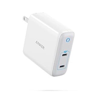 Anker PowerPort III 2-Port 60W (PD対応 60W 2ポート USB-C 急速充電器)【Intelligent Power Allocation/USB Power Delivery 対応/GaN (窒化ガリウム) 採用/海外用 電源プラグ付属/PowerIQ 3.0 】MacBook iPad iPhone Android 各種対応 (ホワイト)