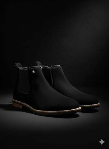 Image of Men's Chelsea Boots Suede Finish Slip-On Ankle Boots Elastic Side Panel Casual & Formal Wear