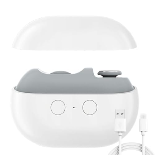 cortaúñas eléctrico inteligente 2 en 1, pulidor automático de restos de uñas con luz LED y caja de almacenamiento (blanco)