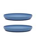 Lalo 2 Pack Silicone Plates with Rigid Core - Non-toxic Grade Silicone Plates for Toddlers and Kids Ages 12 Months+, BPA-Free, Dishwasher Safe, Non-suction