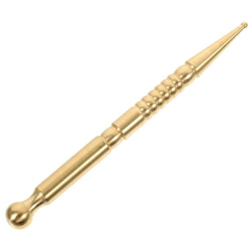 Homoyoyo Bolígrafo de Acupresión de Latón para Masaje Diario Herramienta Facial y Corporal para Estimular Puntos de Acupuntura y Mejorar Circulación Accesorio de Masaje para Cuello y