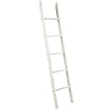 Furniture Dash Wall Leaning Wooden Blanket Ladder, 5 Steps Farmhouse Style Blanket Ladder, Wooden Rack Rail Blanket, Ideal for Towel- Clothes- Linen Railing Hanger for Bathroom - White