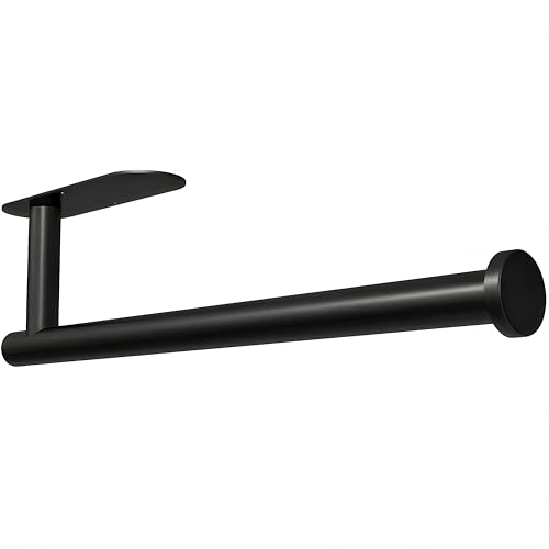 Generic Paper Towel Holder Wall Mount, Adhesive Towel Holder, Under Cabinet Kitchen Paper Towel Holder, SUS-304 Stainless Steel, Towel Rack for Bathroom Towel (Matte Black), DS1319