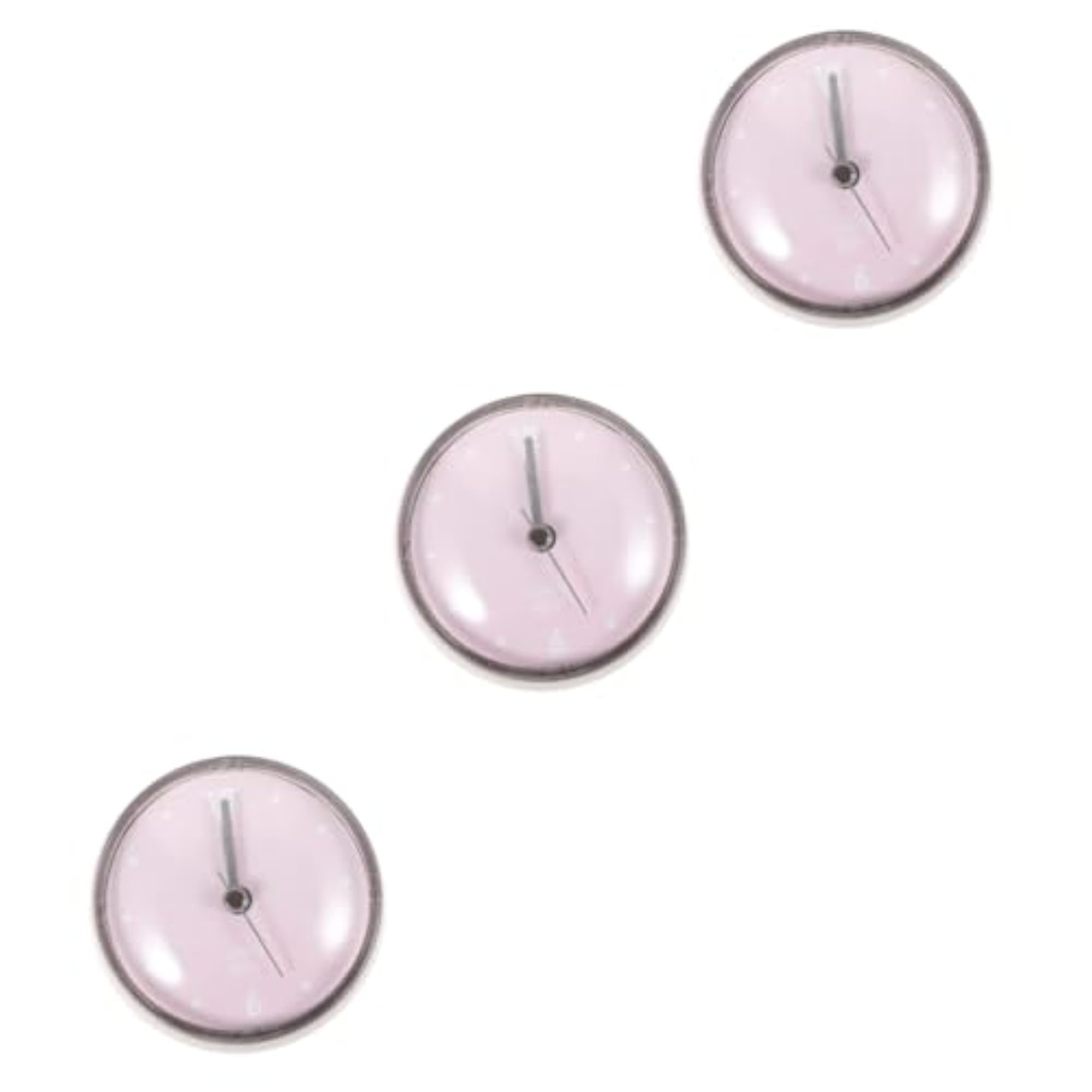 3pcs Mini Shower Clock with Cup, Decorative Wall Clock