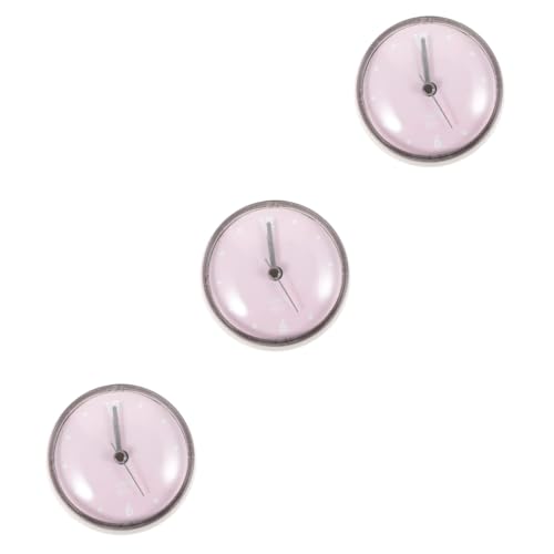 Yardenfun 3pcs Mini Shower Clock with Cup Decorative Wall Clock for Bathroom Kitchen and Living Room Stylish Design Easy Install Humidity Resistant