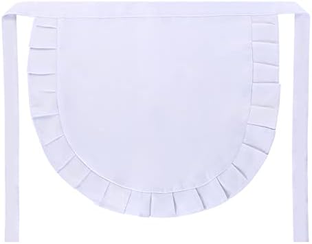 SUN2ROSE Girls Cosplay Waist Apron Tight Costume, White Half Apron Kitchen Party Favors Also Fits for Kids Apron (Small) (1)