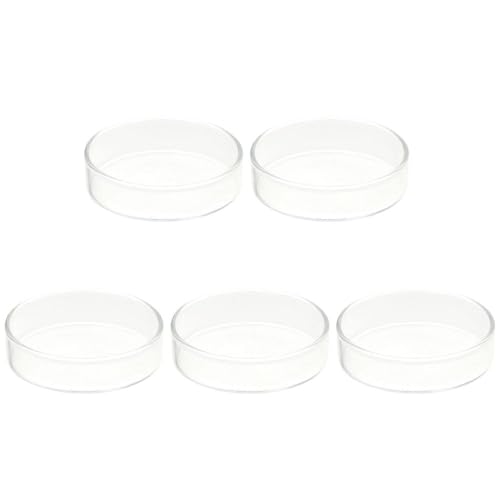 Glass Petri Dishes 5 Pcs 75mm/2.95inch Heat Resistance Clear Clear Tissue Culture Plate Easy to Clean Glass Glass Tissue Culture Plate Laboratory