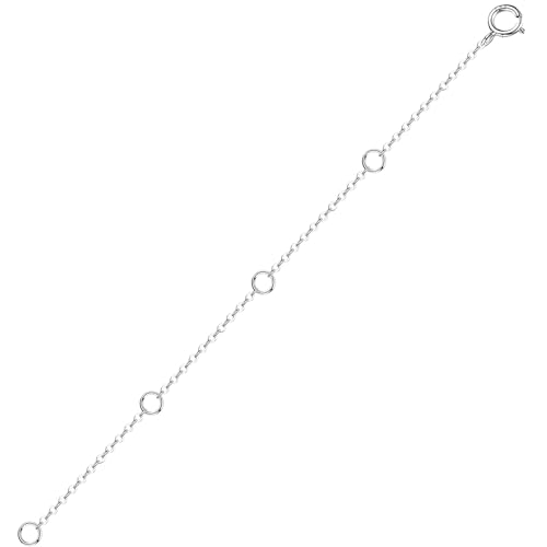 Image of 14K Solid Gold Necklace Extender Real Bracelet Extender 2 3 4 Inch Durable Adjustable Chain Gold Anklets Extension for Women 2 inch 3 inch 4 inch (14K White Gold-4 IN)
