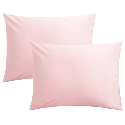 FLXXIE Microfiber Pillow Cases Standard Size, Soft Pillowcases with Envelope Closure, Wrinkle, Stain Resistant Pillow Covers, 20x26, Blush Pink