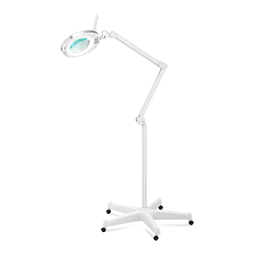 Physa Lampe-Loupe Sur Pied LED Éclairante Esthétique Professionnelle Avec Loupe PHY-6ML-2 (10 W, 72 LED, Flux Lumineux De 820 lm, Réfringence De 5 δ,...