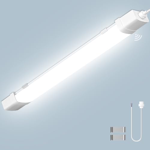 Litglobe Fluorescente LED 115cm con Sensor de Movimiento,40W 4000LM Tubo LED,6500K Blanco frío Barra de Luz,Tubo Fluorescente para Sótano Balcón Pasillo Garaje