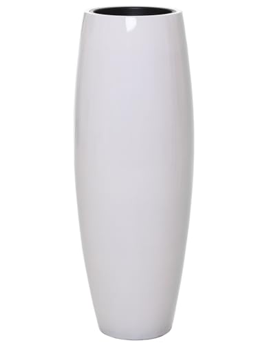 VIVANNO Pflanzkübel Bodenvase Fiberglas Magnum Weiß Hochglanz -...