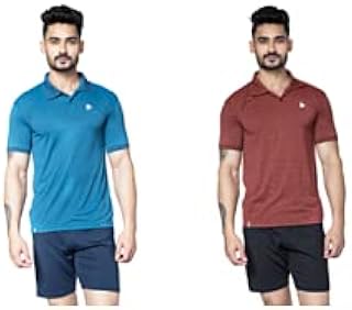 tees sports Men's Collar Polo T-Shirt (Pack of 2)-Dark Blue,red-picture-49