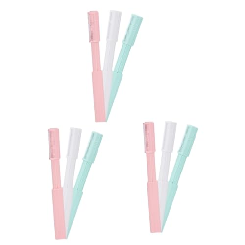 FRCOLOR 3sets Womens Eyebrow Trimmer Safety Razor Precision Stainless Steel Blade Comfortable Eyebrow Shaver Makeup Tool 3pcs*3