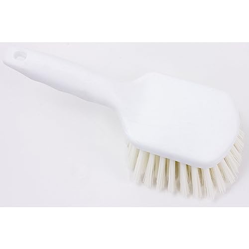 Image of SPARTA 40541EC02 Plastic Scrub Brush, Utility Brush, Kitchen Brush With Hanging Hole For Cleaning, 8 Inches, White, (Pack of 6)