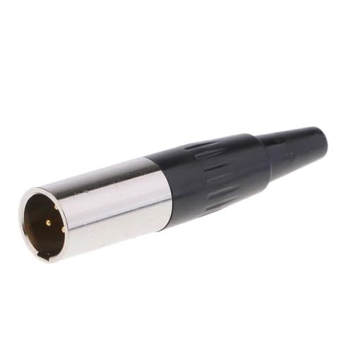 P PLUS Mini XLR Male 3 Connector XLR Mini Cable Connector Microphone Audio Socket, Made of Zinc Alloy for High Conductivity and Ultra-low Noise Black And Sliver-image-30