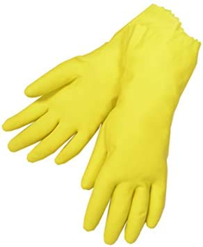 Hand Care Tool Zone General Purpose Rubber Cleaning Gloves (Orange, Large) -Set of 3 Pairs