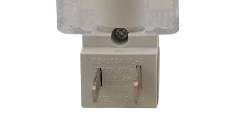 Dependable Industries Inc. Essentials Set Of 2 Night Light On/Off Switch Ul Certified White Base Clear See Thru Top Suitable For Bathroom, Bedroom, Hallway, Kids Room (Modern) #TOP7