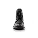 Polar Fox Wright Men's Cap-Toe Dress Boot | Fashion Ankle Boot with Side Zip in Vegan Leather | MPX806067A | in Grained Black, Size 8.5