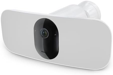 Arlo Pro 3 LED Floodlight Security Camera 2K HDR | Wireless | Protect Driveways & Alleyways | Connects to Wi-Fi | Color Night Vision, Motion Sensor, 2-Way Audio, Rechargeable Battery,Wider View(White)