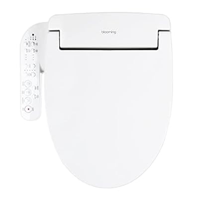 Blooming NB-1360R Bidet Toilet Seat *Round* Warm Water with Stainless Steel Nozzle, Warm Air Dryer, Heated Toilet Seat, Sittable Lid, Nightlight, Fits Round Toilets, White