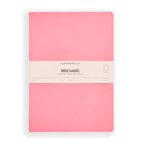 Image of myPAPERCLIP NeoBasic A4 Unruled Notebook | 160 Pages, 80 GSM, 250 GSM Soft Cover, A4 (8.27 x 11.69 in) | Pink