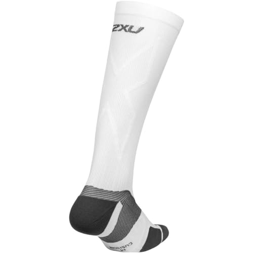 2XU Unisex Vectr Cushion Full Length Sock White/Grey M12
