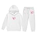 Youth 2Pcs Sweatsuit Hooded Pullover T𝐫acksuit Kids Boys Girls Sweatshirts Pants Outfits Fashion (White, 2-3 Years)