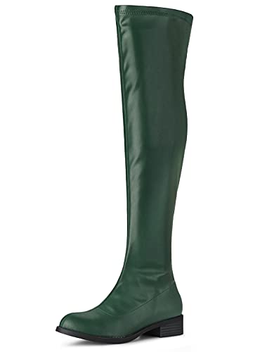 Bottes montantes vert forêt Allegra K en pointure 40.5 avec talons blocs