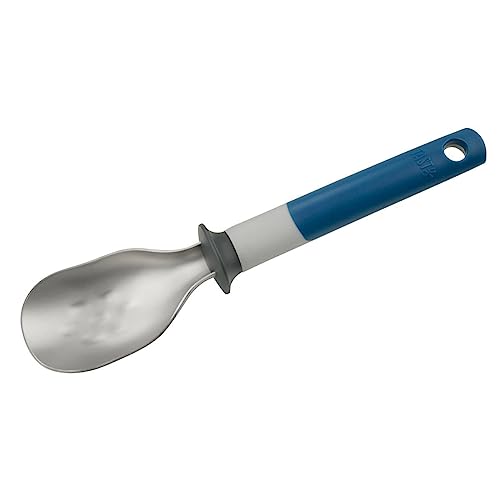 Tasty 678024 Cuillère à glace inox manche bleu foncé, portionneuse à glace, cuillère à glace, ustensile de pâtisserie, Plastique, Acier inoxydable, Elastomère thermoplastique, 23,5 x 5,2 x 3,5 cm