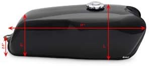 Miniatura 8 de The Horizon Cafe Racer Tanque de gasolina - Negro - Tanque de gasolina para motocicletas/combustible de 2.4 galones 9 litros