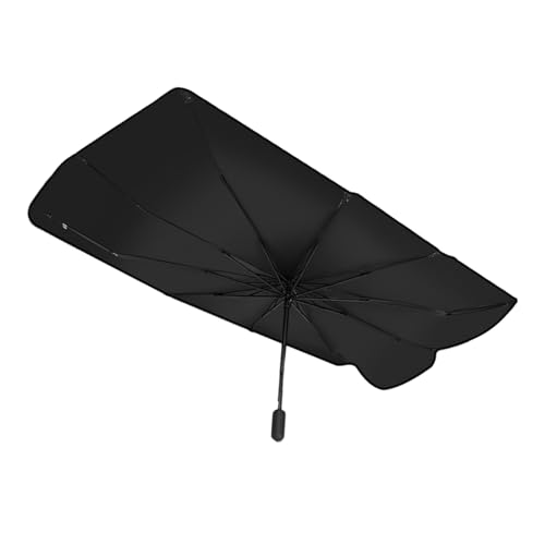 Zikefest Auto Front Windshield Sun Shade Umbrella, Windshield Sun Shade Umbrella for Car Vinyl Coating, Foldable Car Umbrella Sunshade with UV Block Protection (NO Opening Design)