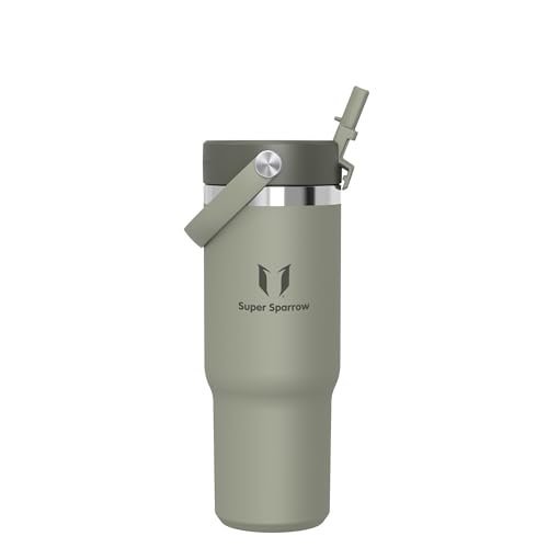 Sparrow Thermobecher mit Strohhalm Tumbler -900ml- Trinkflasche Edelstahl – Ansicht 1