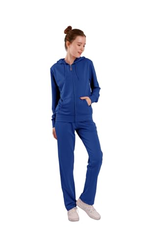 Image of LeeHanTon Womens Jogging Suits Sets Running Outfit Zipper Warm Up 2 Pieces Hoodie and Pant Tracksuit