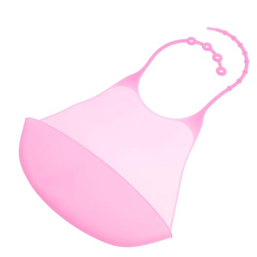 Beavorty Babero para Adultos Color Rosa, Babero de Silicona Lavable y Reutilizable, Protector de Ropa Hora de Comer, Adecuado para Personas Mayores y Convalecientes, Fácil de Limpiar,