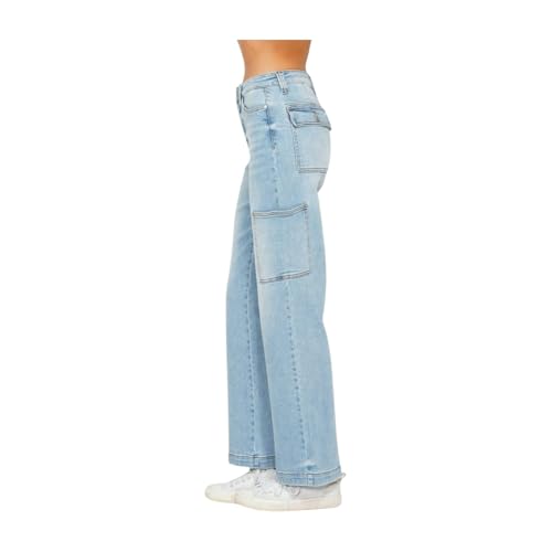 Judy Blue Light Wash High Rise Straight Cargo Jeans2
