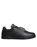  Dolce & Gabbana Zapatillas Portofino de piel negra para hombre (usadas), Negro -, 47 EU