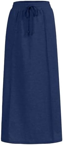 SOFIA'S CHOICE Women's Drawstring Midi Skirts High Elastic Waist Skirt