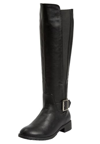 Comfortview Milan Wide Calf Boot Tall Knee-High Women's Winter Shoes (Wide Widths Available) - 13 M, Black (Wide Widths Available)