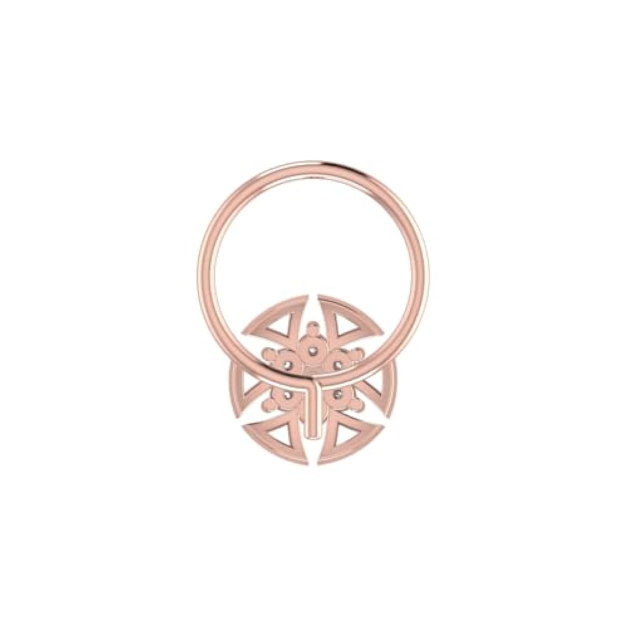 Women's 14Kt Rose Gold Stud Nosering, Chic